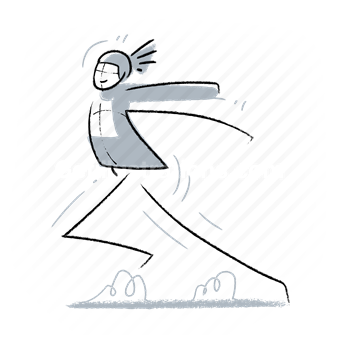 woman, running, speed